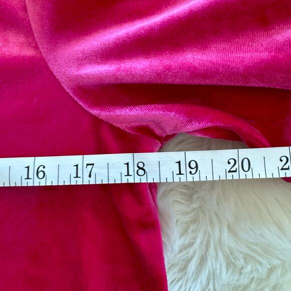 Sanctuary Velvet Puff Sleeve Mock Neck Top Pink Medium Barbiecore Preppy - Picture 7 of 10
